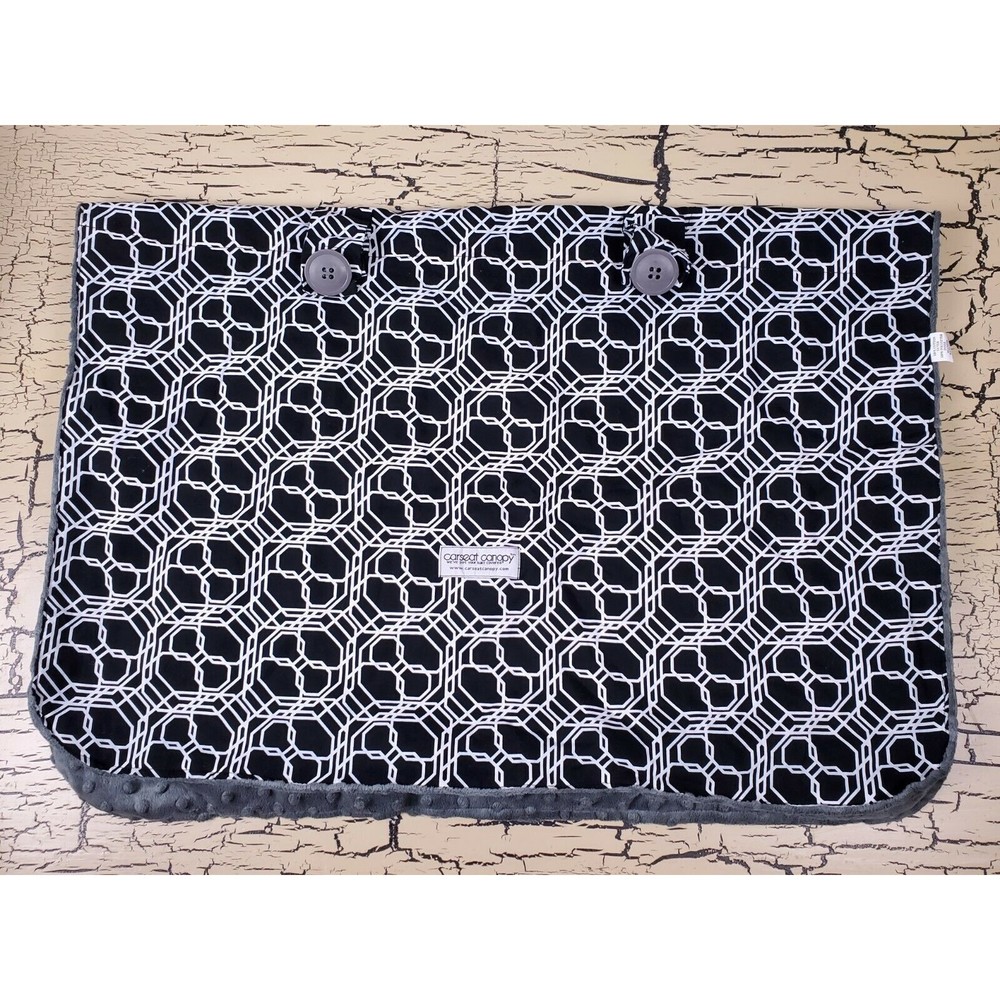Carseat Canopy Black & White Knott Abstract Pattern Baby Car Seat Cover Blanket
